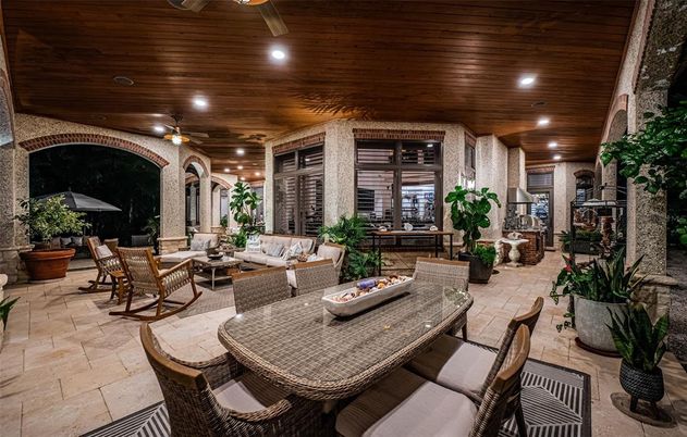 Exterior, Recessed Lighting, Wooden Ceilings