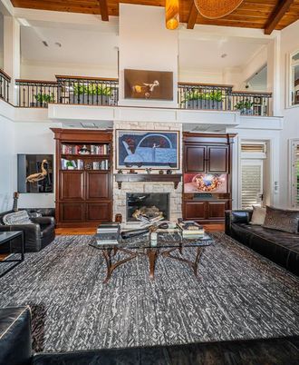 Fireplace, Interior, Living room, Wooden Beams, Wooden Ceilings, Wood Texture Flooring