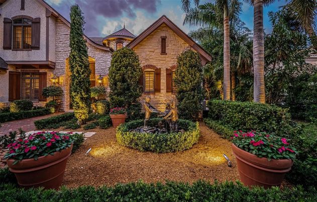 Backyard, Exterior, Facade, Brick Traditional