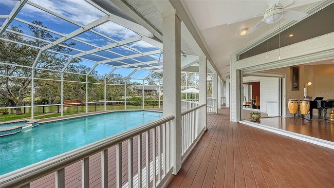 Glass Ceilings, Interior, Pool, Sun Room, Wood Texture Flooring