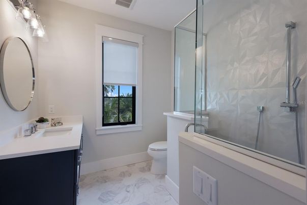 Bathroom, Glass Shower, Interior, Marble