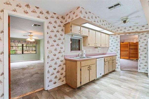 Interior, Kitchen, Wood Texture Flooring