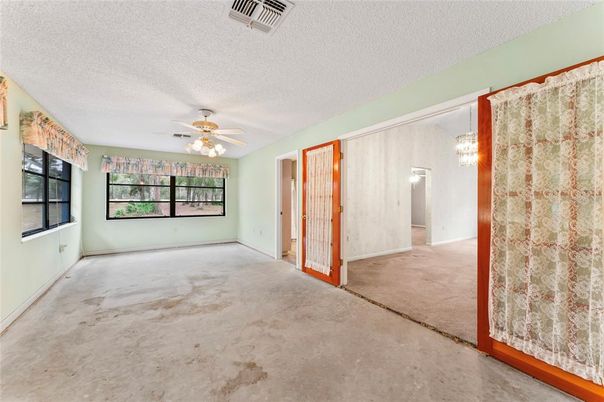 Chandelier, Empty room, Interior