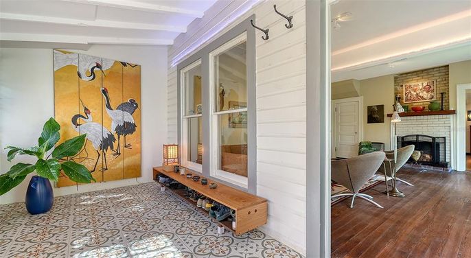 Fireplace, Interior, Wood Texture Flooring