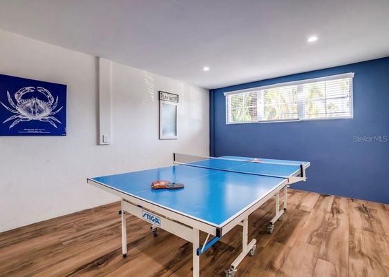 Game Room, Interior, Recessed Lighting, Wood Texture Flooring