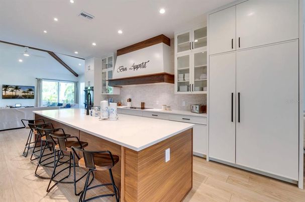Interior, Kitchen, Recessed Lighting, Wood Texture Flooring