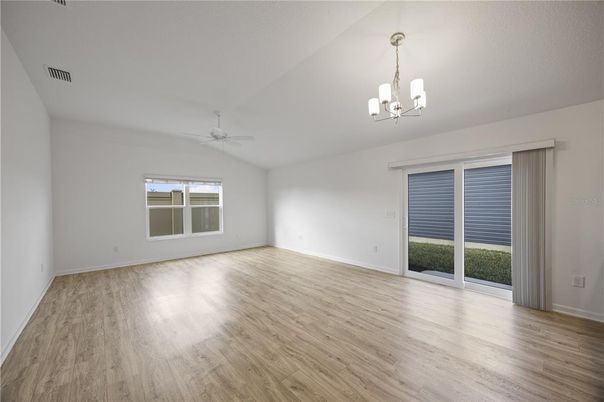 Chandelier, Empty room, Interior, Wood Texture Flooring