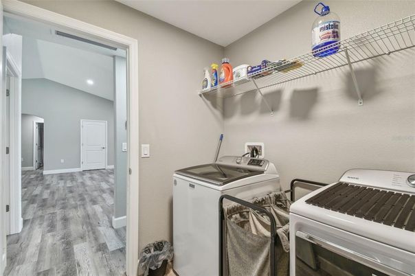 Interior, Recessed Lighting, Utility Closets, Washer, Wood Texture Flooring