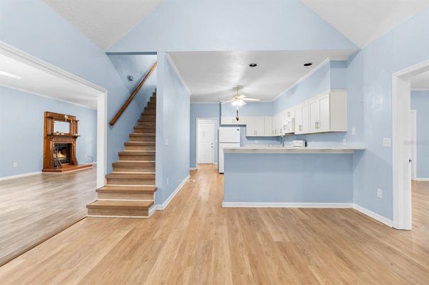 Interior, Kitchen, Wood Texture Flooring