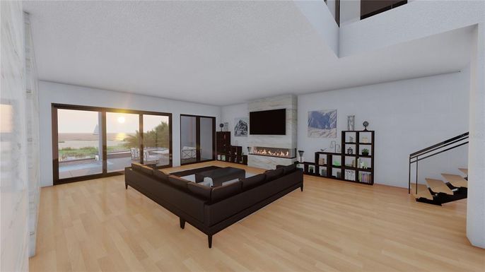 Fireplace, Interior, Living room, Wood Texture Flooring