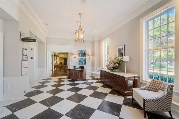 Chandelier, Interior, Marble, Recessed Lighting