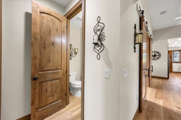 Bathroom, Interior, Recessed Lighting, Wood Texture Flooring