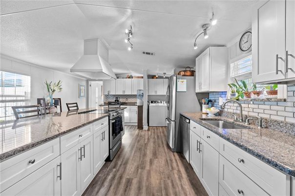 Interior, Kitchen, Stainless Steel Appliances, Wood Texture Flooring