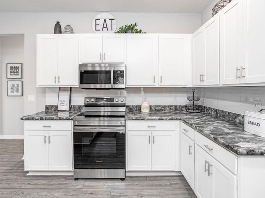 Interior, Kitchen, Stainless Steel Appliances, Wood Texture Flooring