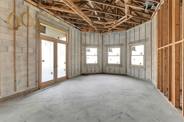 Empty room, Interior, Wooden Beams