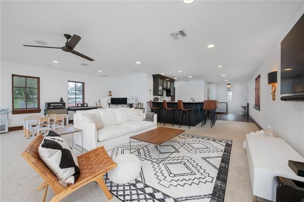 Dining room, Interior, Kitchen, Living room, Recessed Lighting