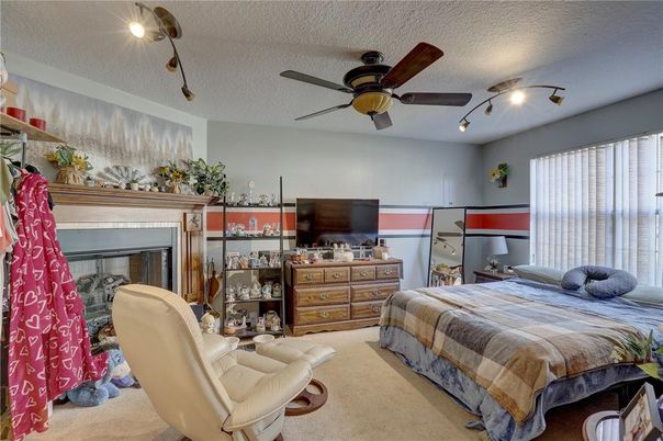 Bedroom, Fireplace, Interior