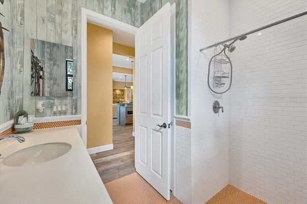 Bathroom, Interior, Wood Texture Flooring