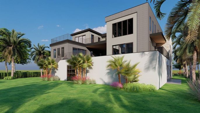 Backyard, Exterior, Facade, Modern