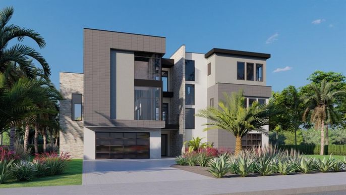 Attached, Exterior, Facade, Modern