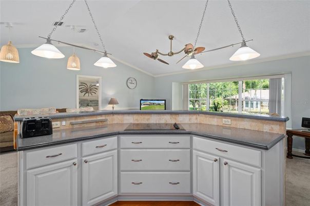 Interior, Kitchen, Pendant Lights, Wood Texture Flooring