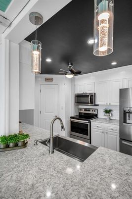 Interior, Kitchen, Pendant Lights, Recessed Lighting, Stainless Steel Appliances