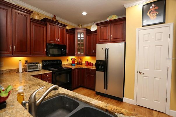 Interior, Kitchen, Recessed Lighting, Wood Texture Flooring