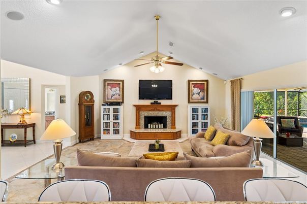 Fireplace, Interior, Living room, Recessed Lighting