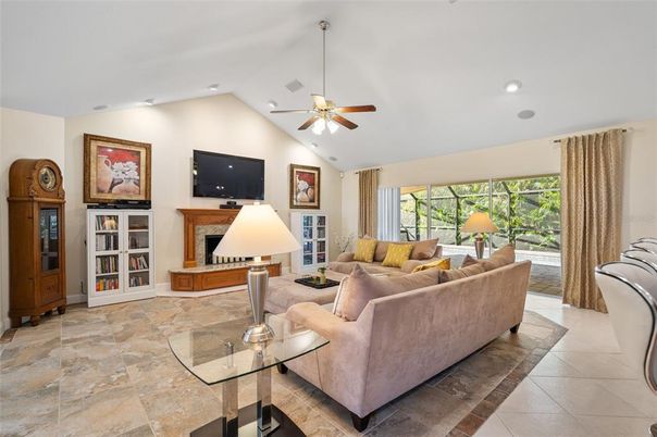 Fireplace, Interior, Living room, Recessed Lighting