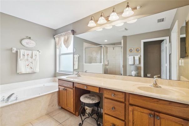 Bathroom, Dual Sink Vanities, Glass Shower, Interior