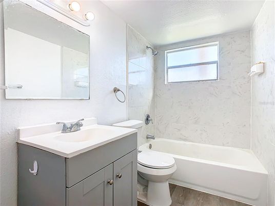 Bathroom, Interior, Marble Walls, Wood Texture Flooring