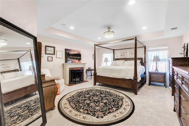 Bedroom, Fireplace, Interior, Recessed Lighting