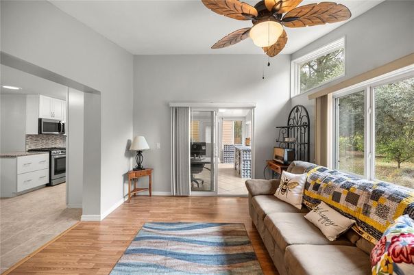 Interior, Kitchen, Living room, Stainless Steel Appliances, Wood Texture Flooring