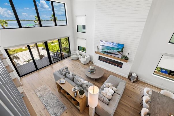 Fireplace, Interior, Living room, Water, Wood Texture Flooring
