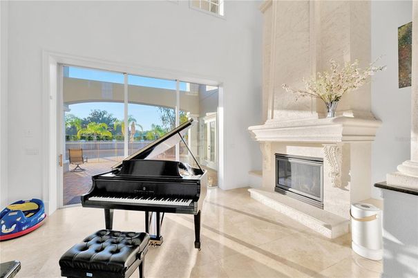 Fireplace, Interior, Piano