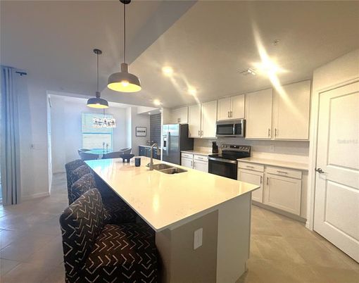 Interior, Kitchen, Pendant Lights, Recessed Lighting, Stainless Steel Appliances