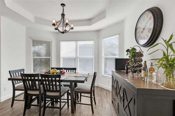 Chandelier, Dining room, Interior, Wood Texture Flooring