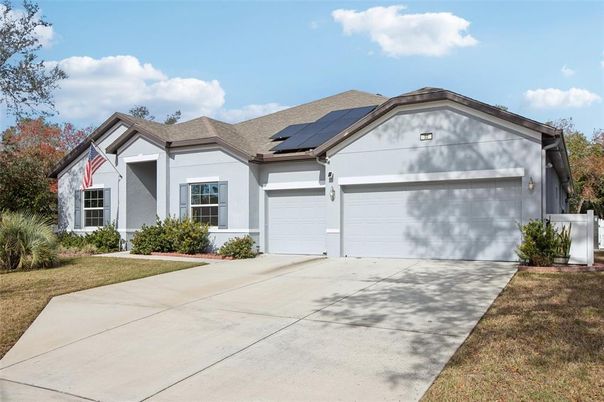Attached, Exterior, Facade, Solar Panels, Ranch
