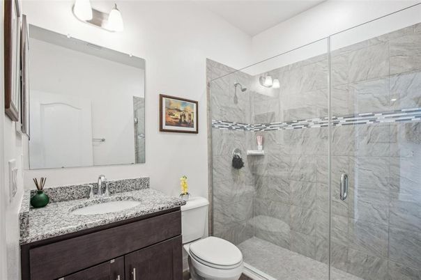Bathroom, Glass Shower, Interior, Marble Walls