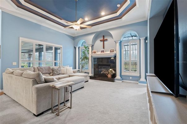 Fireplace, Interior, Living room, Recessed Lighting