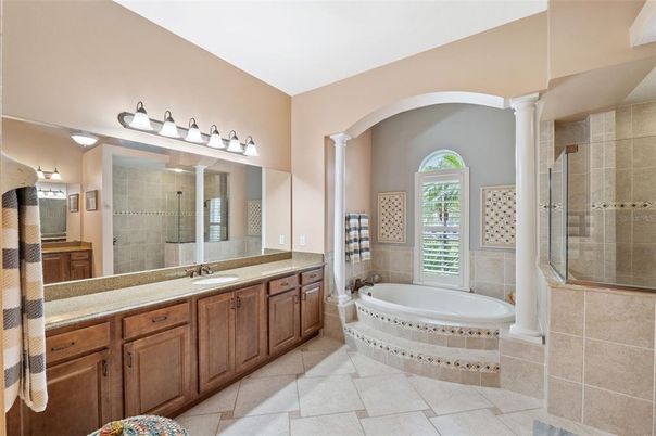 Bathroom, Dual Sink Vanities, Glass Shower, Interior