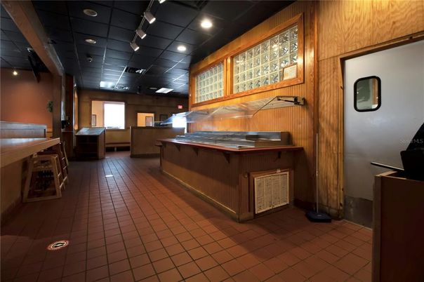Interior, Kitchen, Recessed Lighting, Wooden Walls