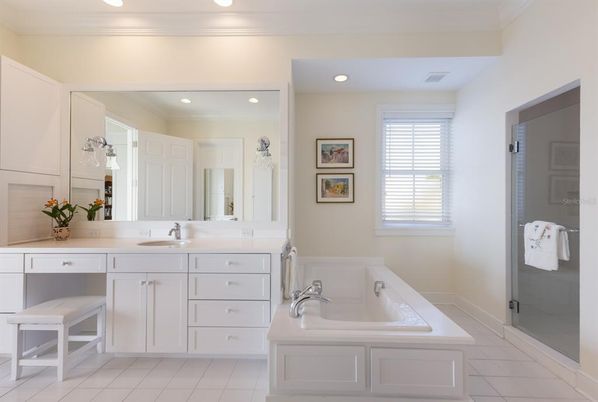 Bathroom, Dual Sink Vanities, Interior, Recessed Lighting