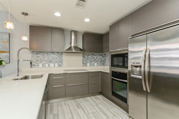Interior, Kitchen, Pendant Lights, Recessed Lighting, Stainless Steel Appliances