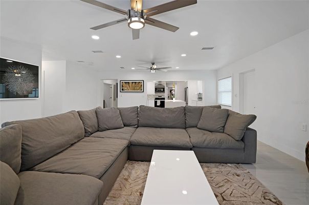 Interior, Living room, Recessed Lighting