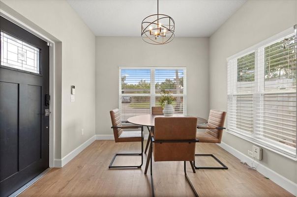 Chandelier, Dining room, Interior, Pendant Lights, Wood Texture Flooring