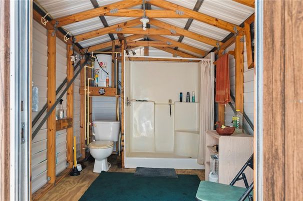 Bathroom, Interior, Wooden Beams