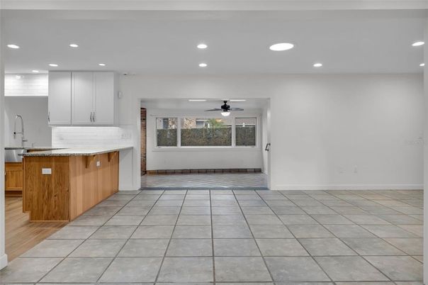 Interior, Kitchen, Recessed Lighting, Wood Texture Flooring