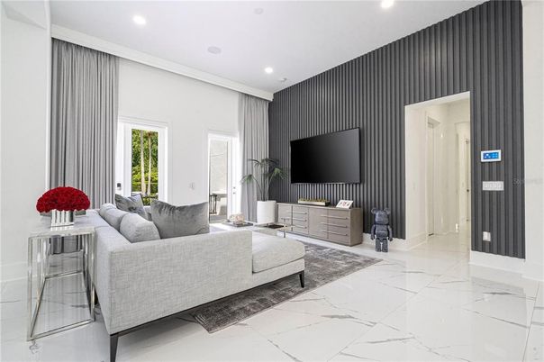 Interior, Living room, Marble, Recessed Lighting