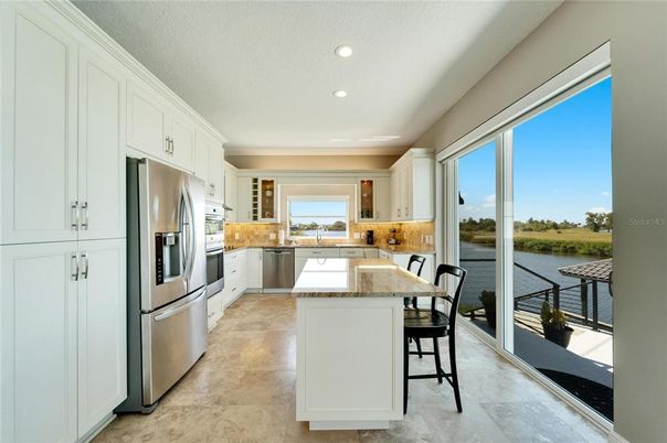 Interior, Kitchen, Recessed Lighting, Stainless Steel Appliances, Water